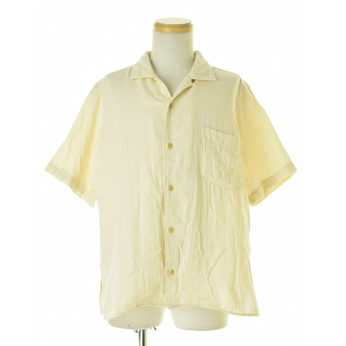 MANUAL ALPHABET MA-S-769 ORGANIC GAUZE OPEN COLLAR S/S SHT オーガニックガーゼ オープンカラー