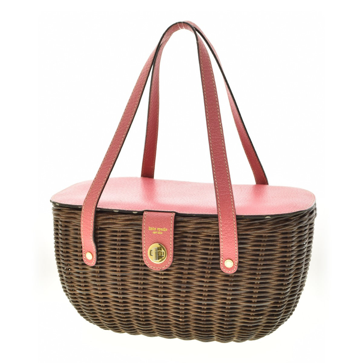 Kate Spade ラタン×レザー かご