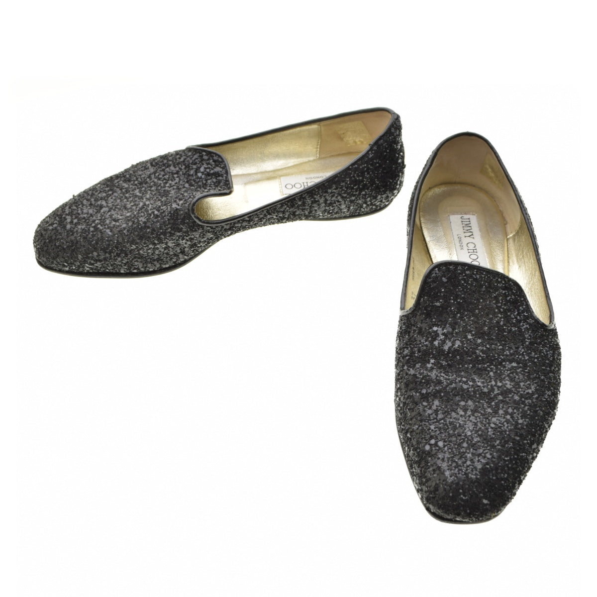 JIMMY CHOO グリッター フラットシューズ