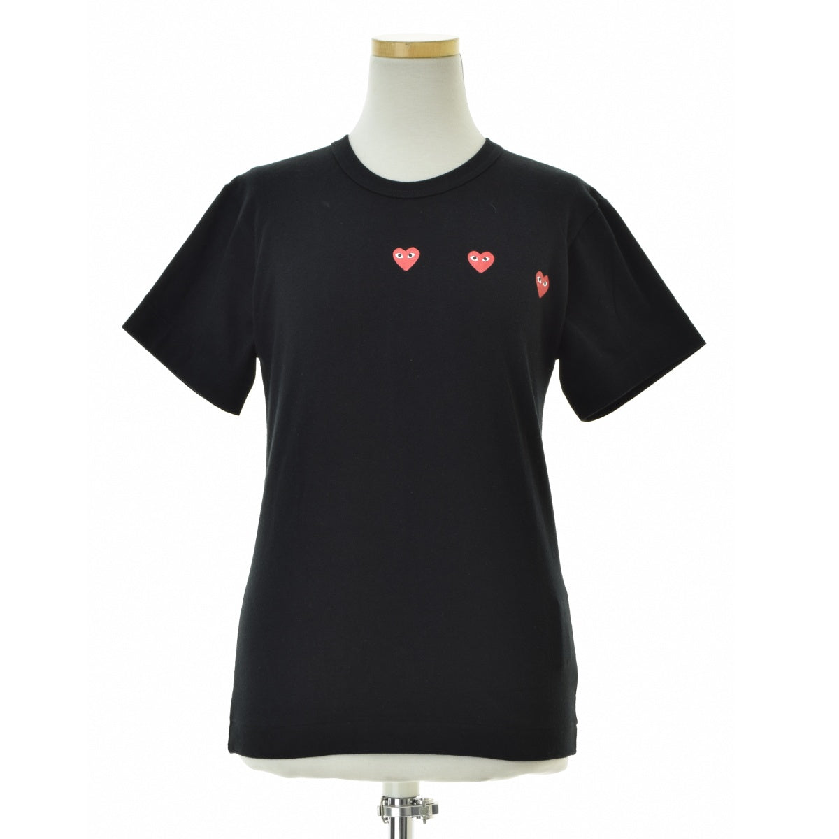 COMME des GARCONS PLAY AX-T337 AD2024 Printed Triple Small Red Heart