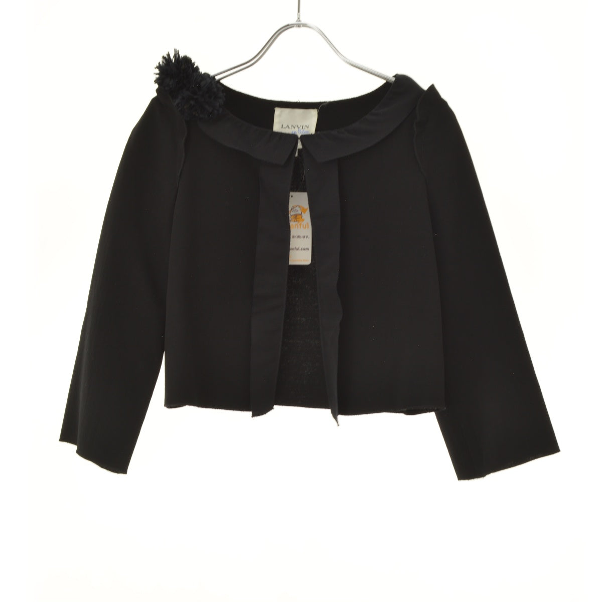 LANVIN en Bleu コサージュ付 ウール