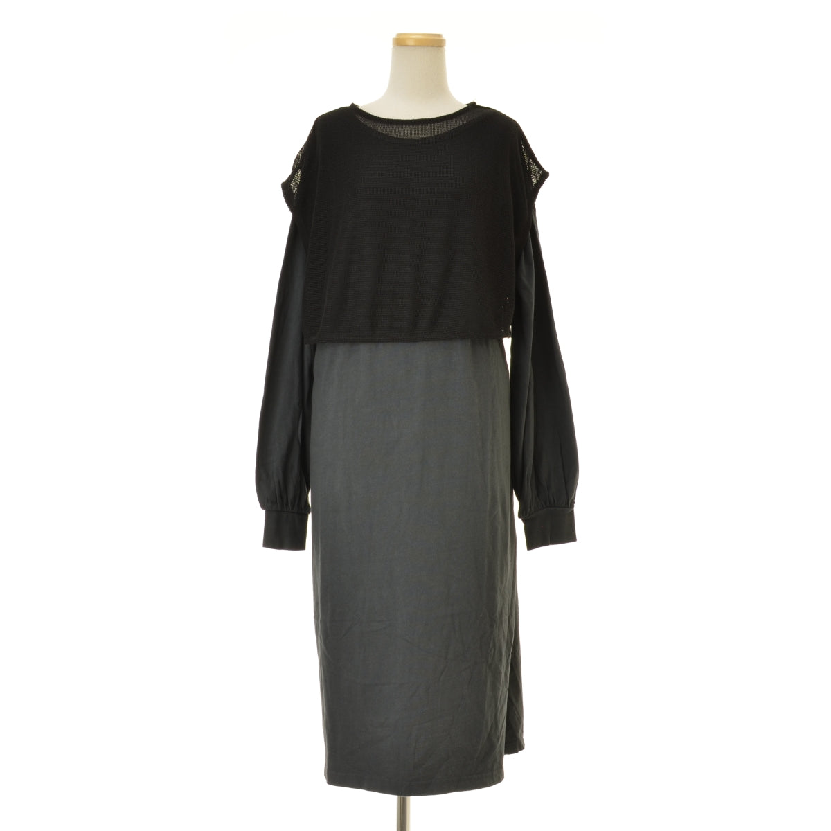 UNGRID 112120318001-01 メッシュレイヤードカットワンピース