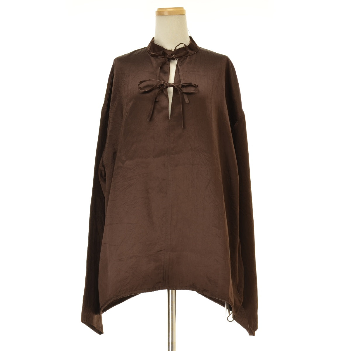 CITYSHOP 25AW 25051042899040 ACETATE V-NOTCH BLOUSE アセテートVノッチブラウス