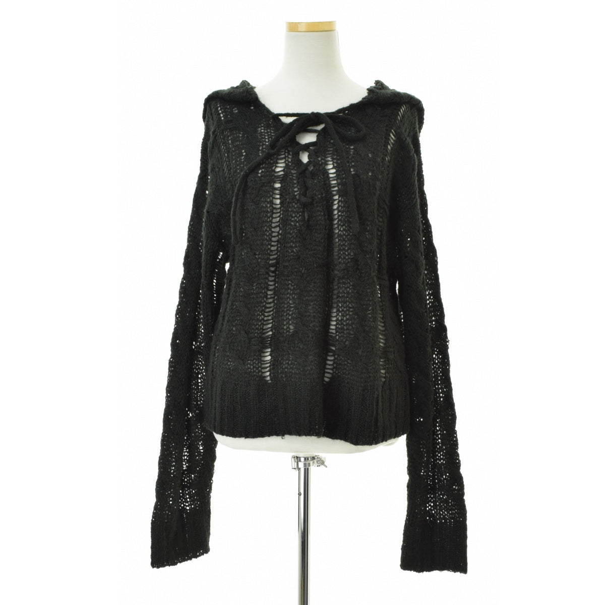 SHAGGIE SGIZI254008 レースアップフーディールーズニット