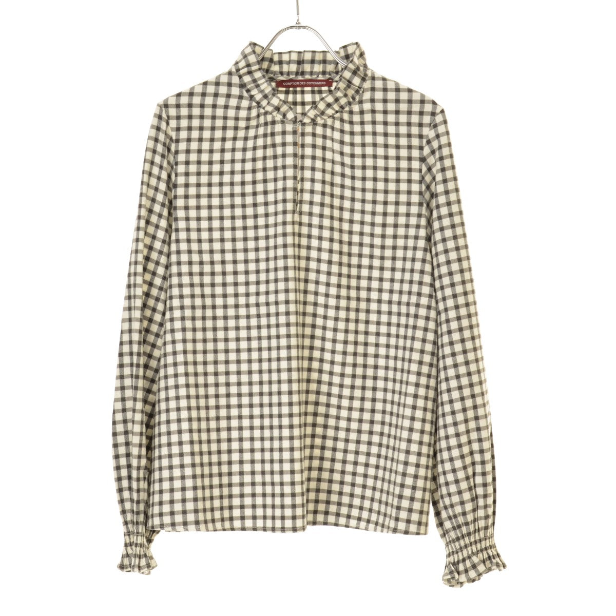 COMPTOIR DES COTONNIERS フリルカラー フランネルチェック