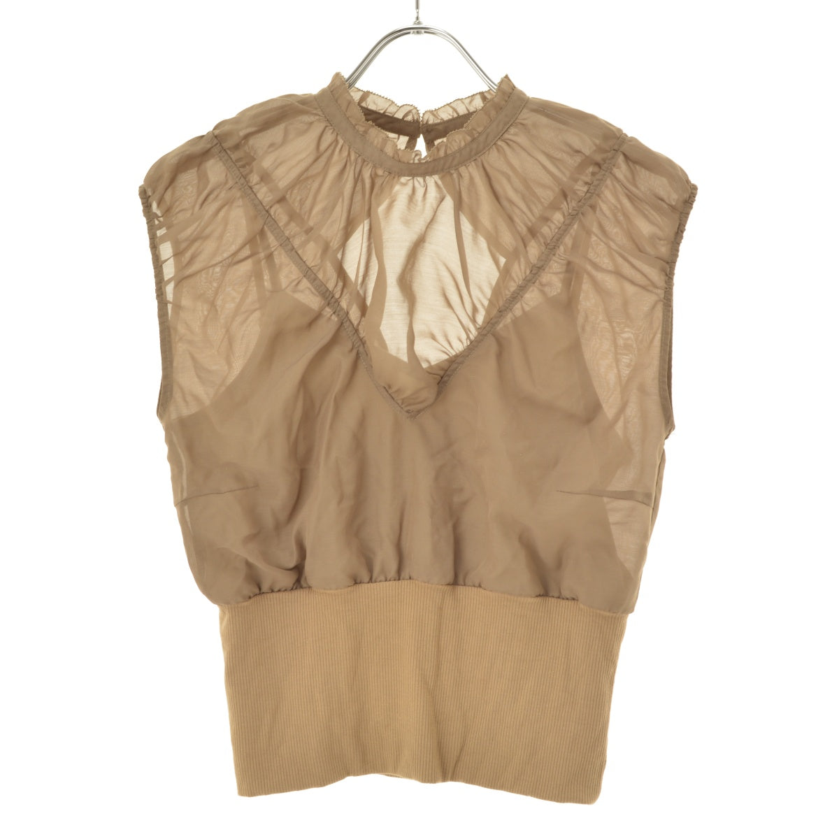Lily Brown LWFT212035 シフォンドッキングリブトップス