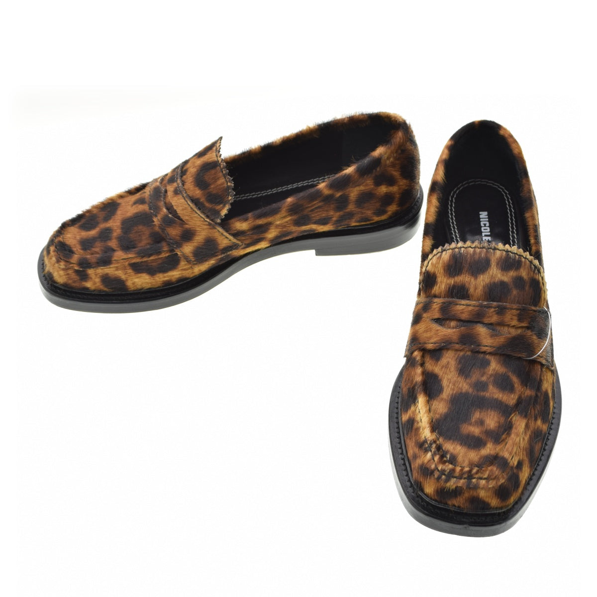 Nicole Saldana LEOPARD PRINTED FUR レオパード ローファー