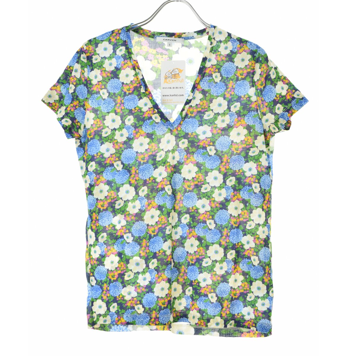 CARVEN 715TS11 フラワー柄Vネック