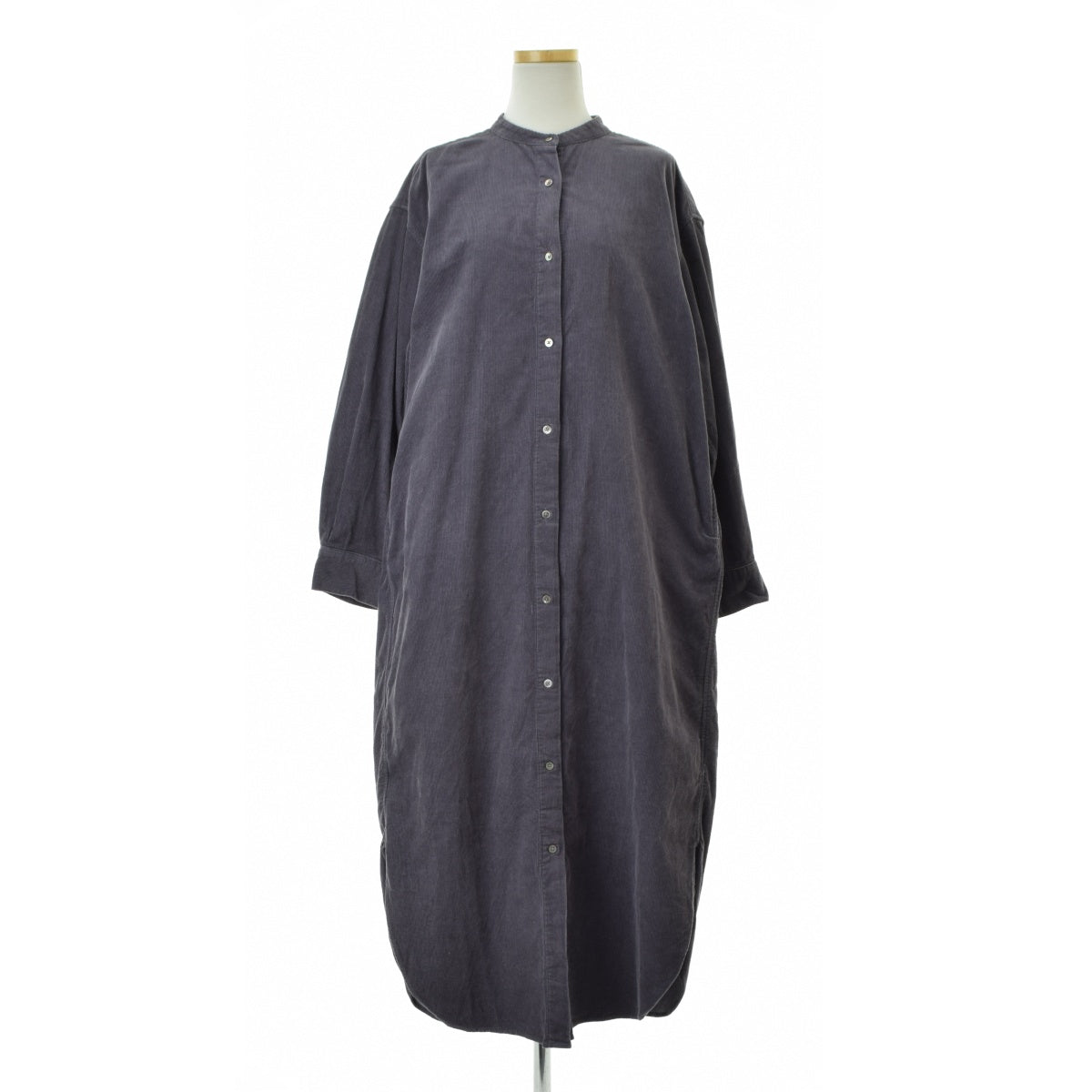 URBAN RESEARCH DOORS DR27-26T203 バンドカラー コーデュロイシャツマキシ
