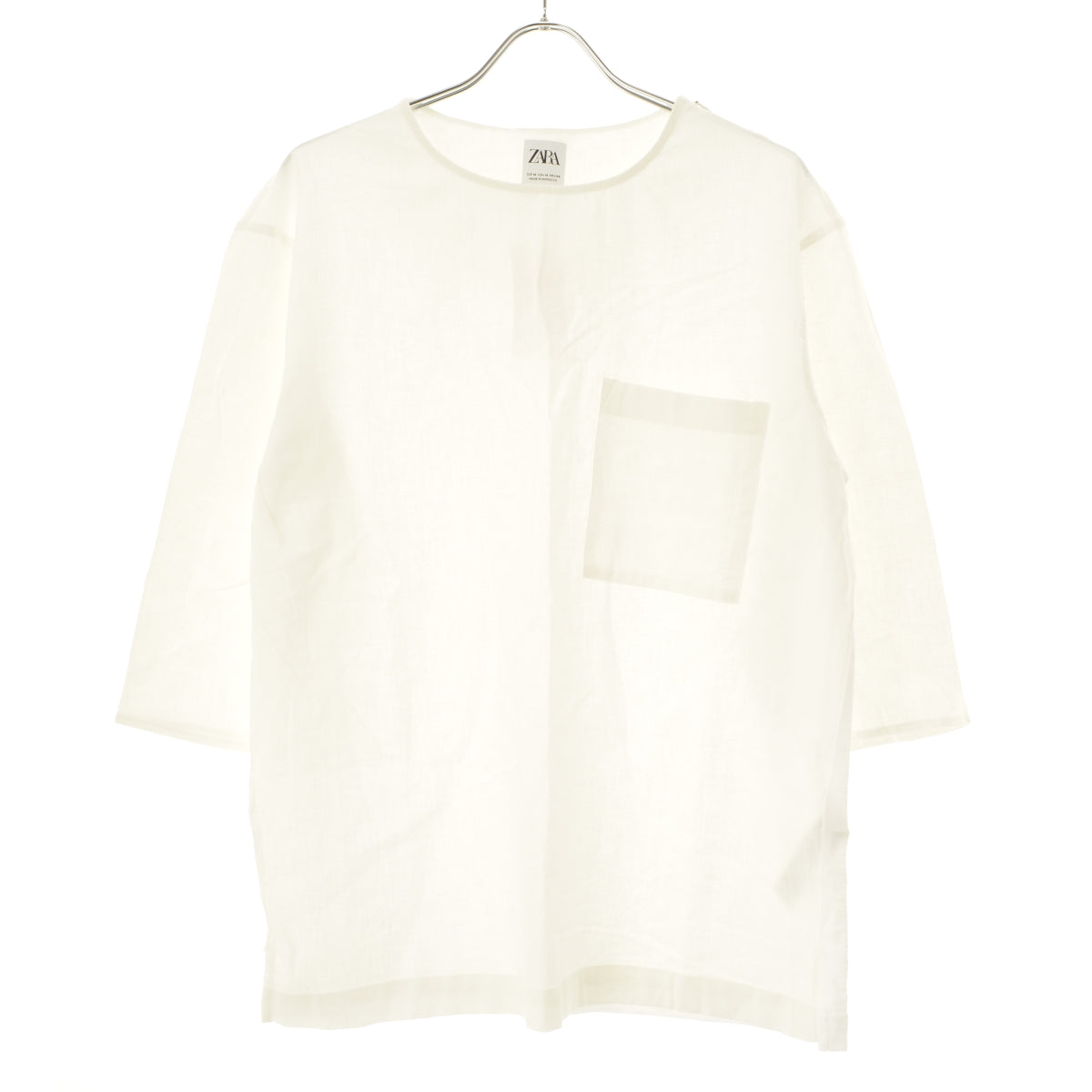 ZARA 6608/319/250 RELAXED FIT リネンブレンドガーゼプルオーバー