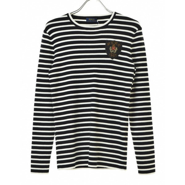 POLO RALPH LAUREN ワッペン付 ボーダー クルーネック