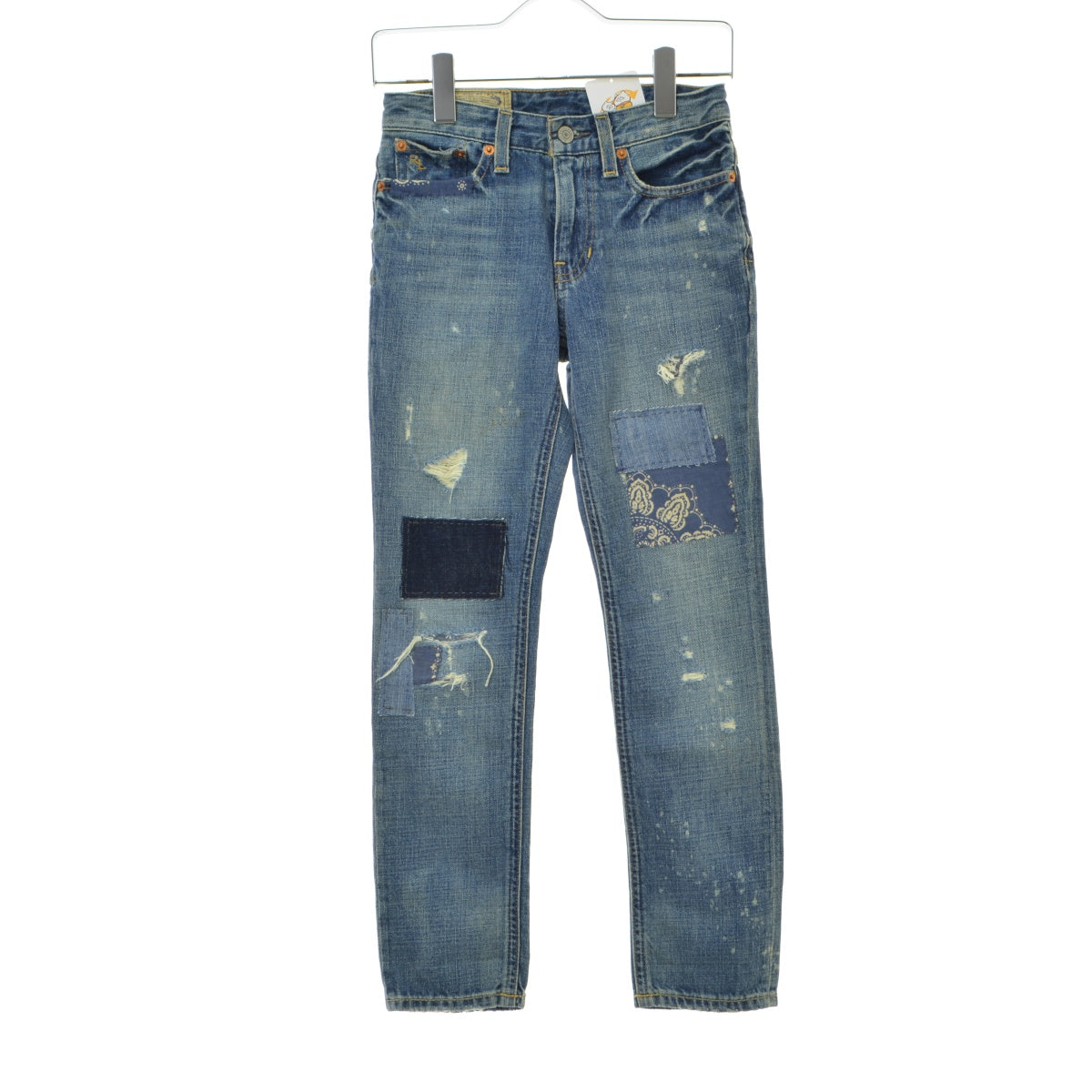 POLO RALPH LAUREN AUTHENTIC DUNGAREES パッチワーク ダメージ加工