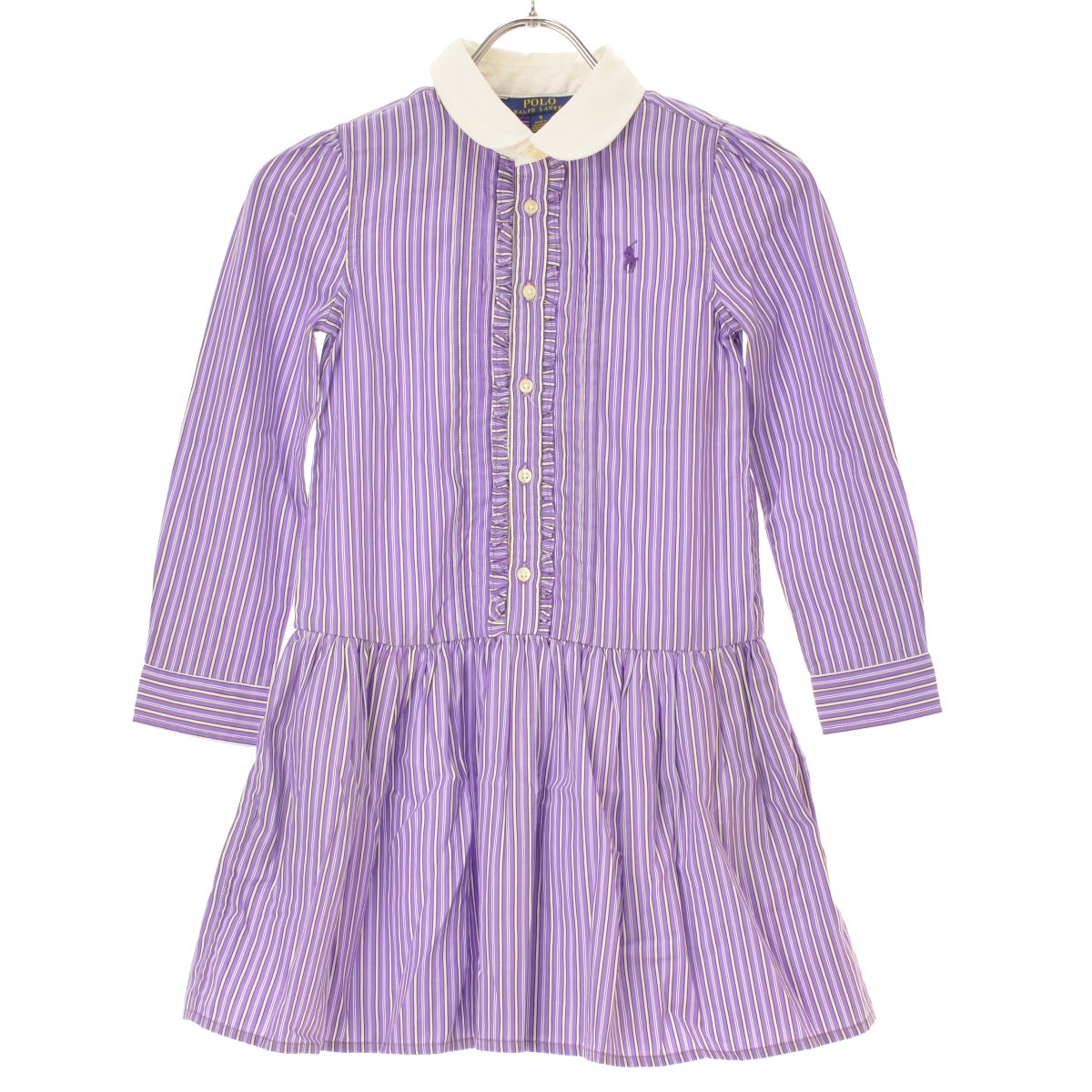 POLO RALPH LAUREN ラウンドカラー ストライプフリルシャツ