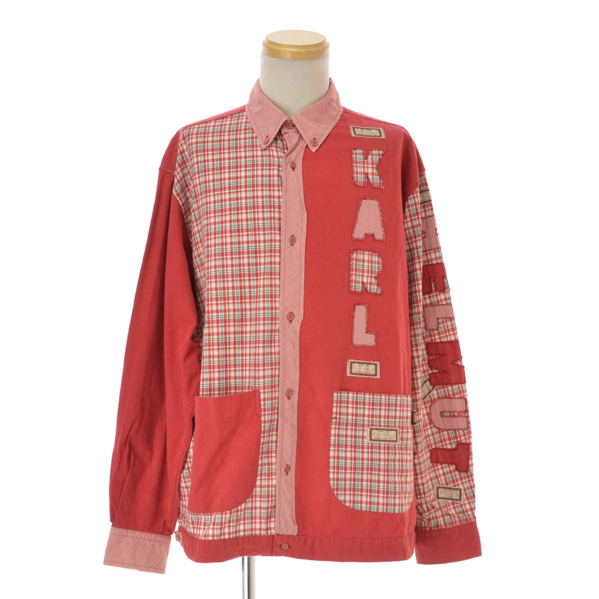 KARL HELMUT ロゴワッペン 切替チェック シャツ
