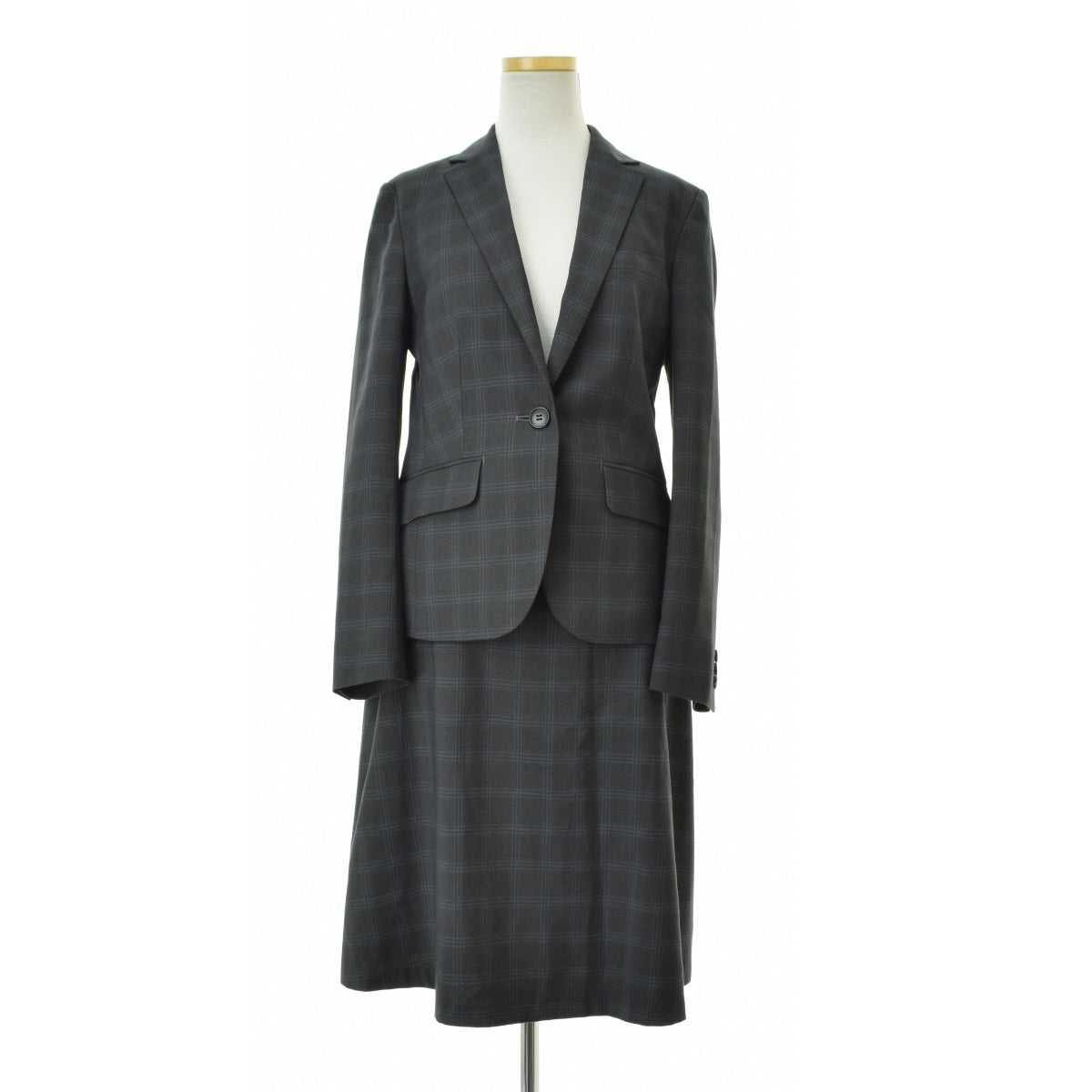 SUIT SQUARE CT4624J1、CT4624S1 ウォッシャブル ストレッチ WOOLISH グレンチェックジャケット + フレアスカート