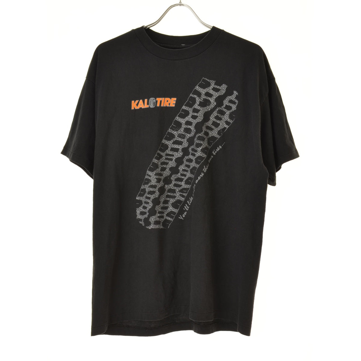 HANE'S USA製 KAL TIRE カルタイヤ タイヤ痕 プリント 企業T シングルステッチ