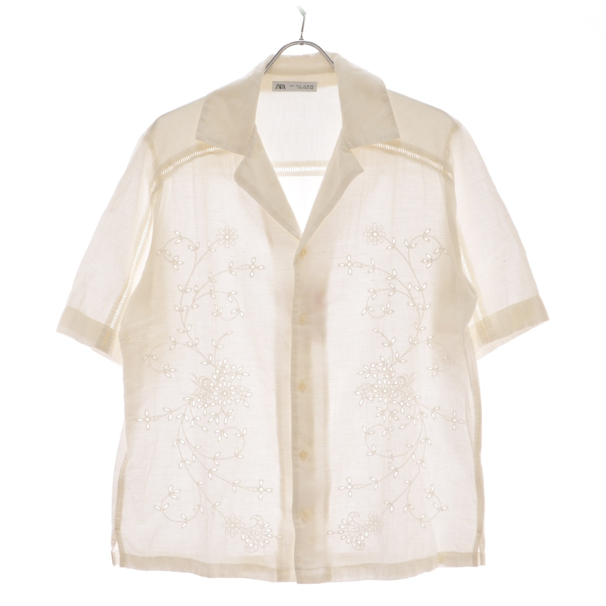 ZARA カットワークレース オープンカラー