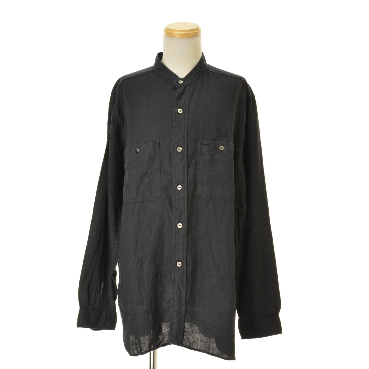 needles OT207 Band Collar Work Shirt -Linen Canvas バンドカラー リネン ワーク
