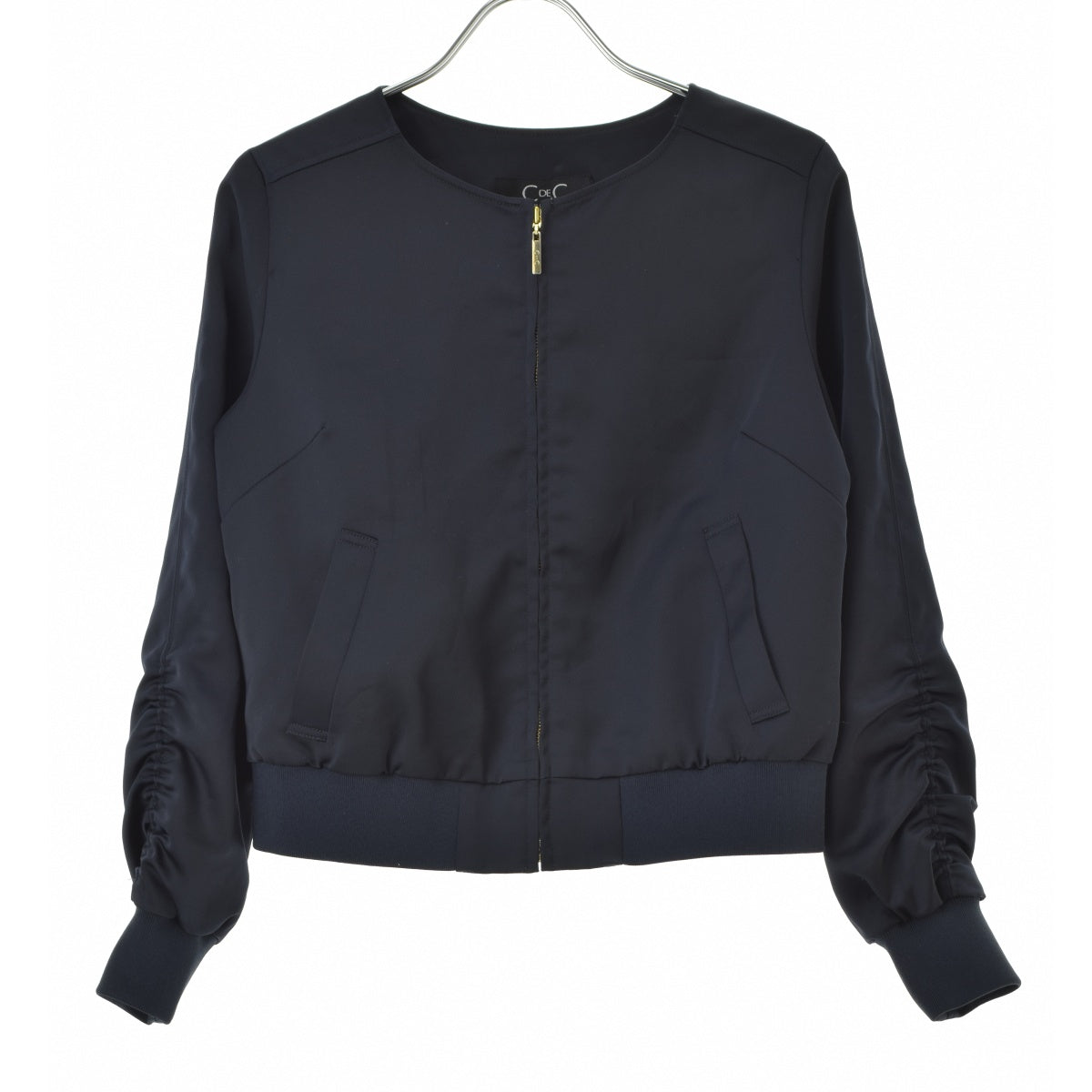 COUP DE CHANCE AH187-44301JC ノーカラー サテンブルゾン