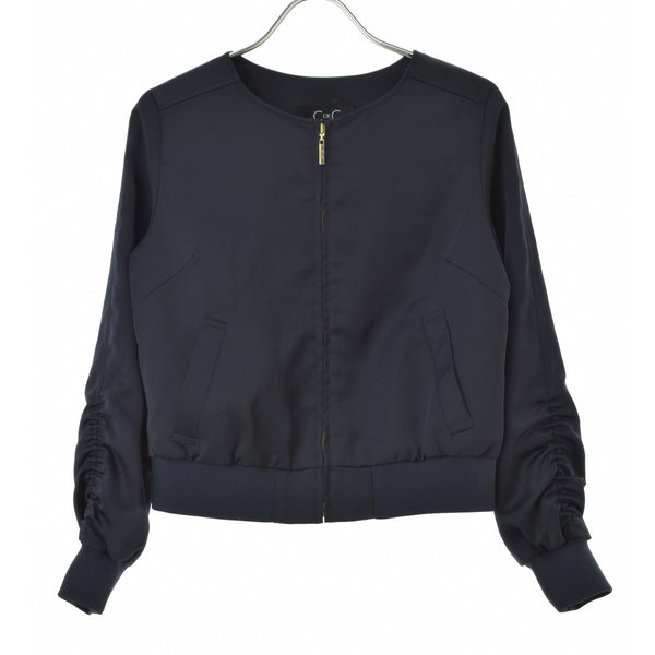 COUP DE CHANCE AH187-44301JC ノーカラー サテンブルゾン