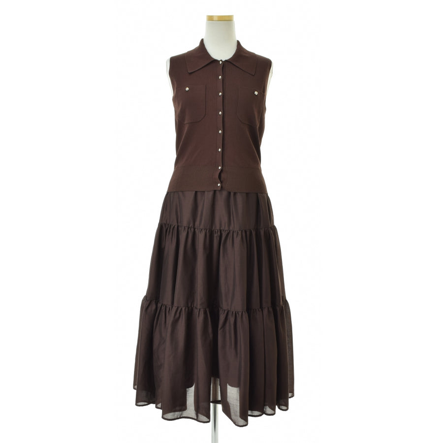 SNIDEL 25AW SWNO254184 ニットベスト×ティアードスカートマキシ