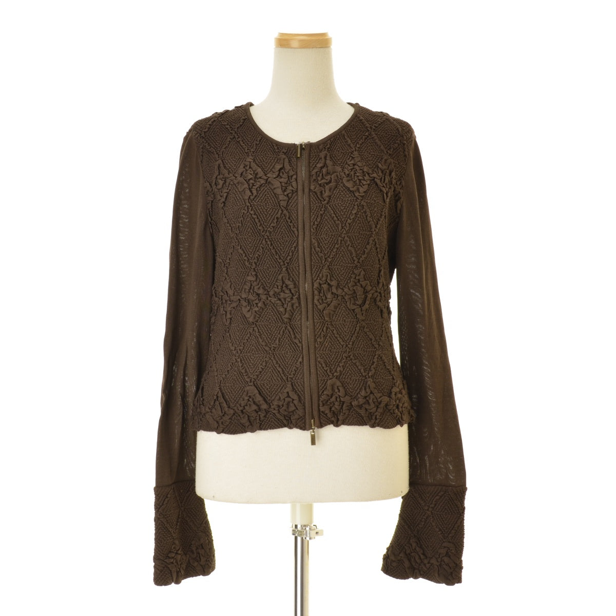 FOXEY BOUTIQUE 19154-STAAY32 シルク混 ジップアップ ニット