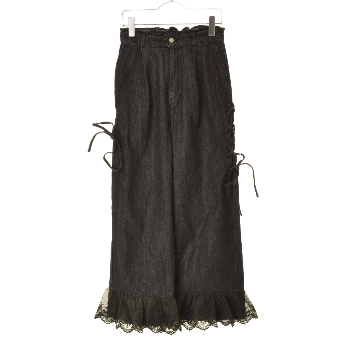 axes femme TH241X164 裾レースデニムストレートパンツ