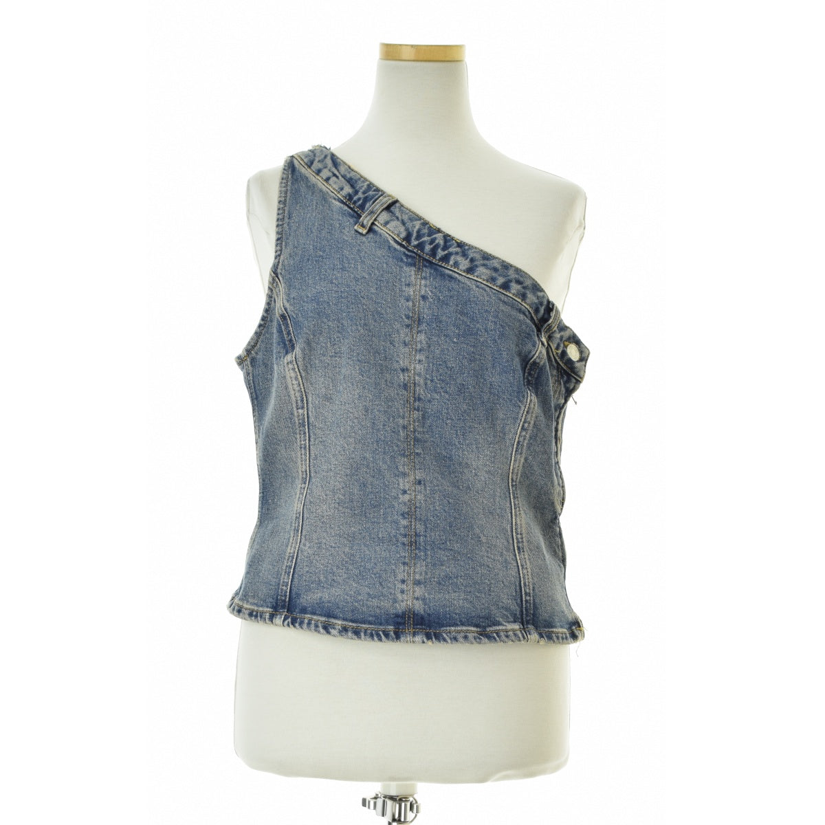 ZARA 9213/201/400 ASYMMETRIC DENIM TOP BLUE アシンメトリー デニム トップス