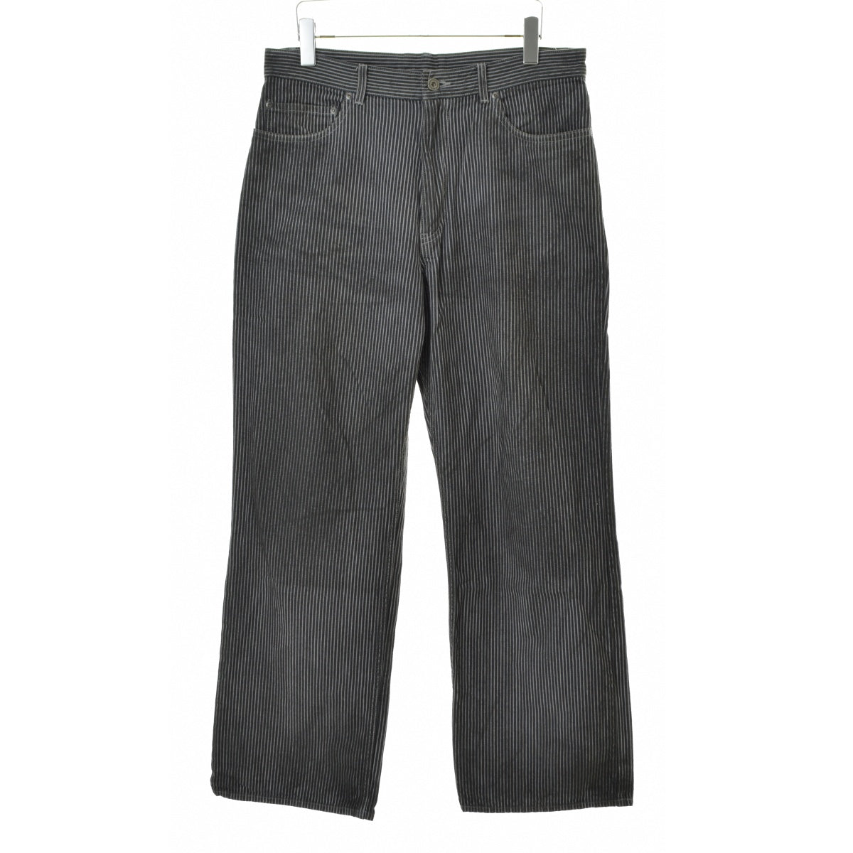 ISAMU KATAYAMA BACKLASH 2152-02 HICKORY STRIPE LOOSE FLARE PANTS GARMENT-DYED ヒッコリーストライプ